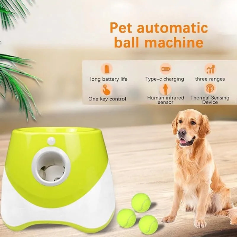 Automatic Dog Ball Launcher Interactive Pet Toy for Training and Exercise Flying Ball Resistant Accessories Toys Dog Treats Gift