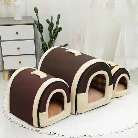 Dog Pet House Dog Bed For Dogs Cats Small Animals Sleeping Bed Indoor Soft Cozy Dog Cave Bed Foldable Removable Warm Cats Kennel