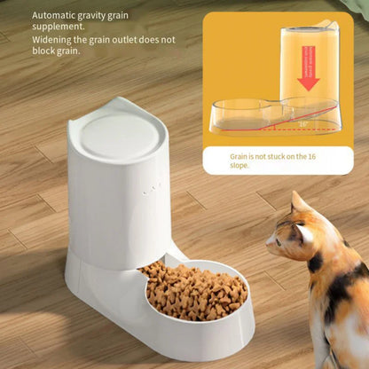 Pet Feeder Water Food Dispenser Automatic for Dogs Cats Re-fill Self Feeding for Small Medium Large Pets B03E