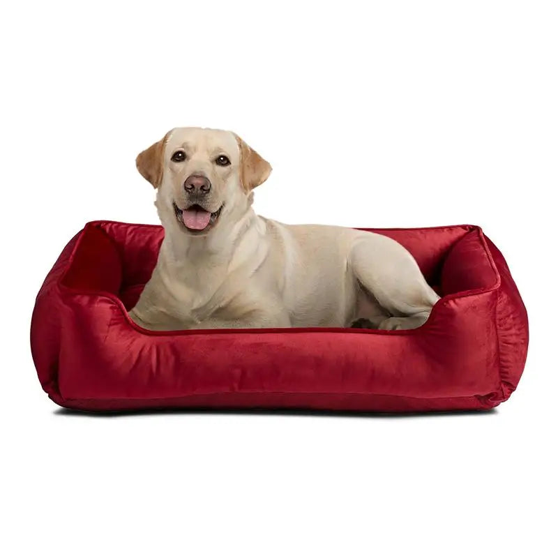 Box Dog Bed,Dog Bed,Dog Crate Beds,Kennel Pad,Pet Sleeping Mat,Large,Red, 27" x 37"