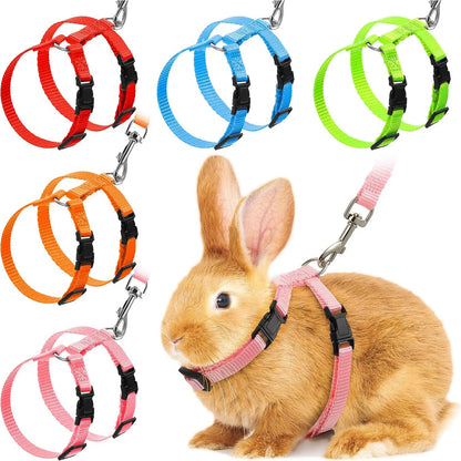 Pet Harness Leash Adjustable Rabbit Harness Nylon Harnesse for Bunny Kitten Pet Outdoor Walking Pet Supplies Rabbit Accessories