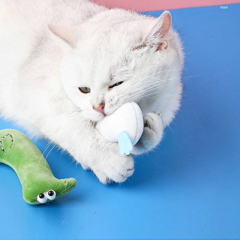 Catnip Pets Toy Cat Mint Plush Toys Cat Protect Mouth Puppy Kitten Teeth Grinding Built-in Sound Cat Thumb Pillow Cat Supplies