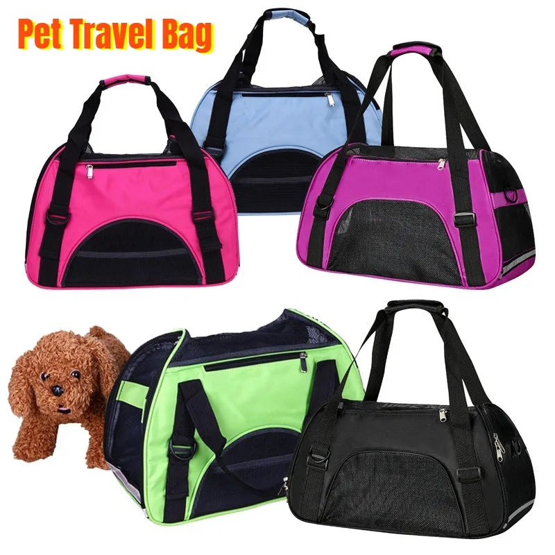 Soft-sided Dog Carriers Portable Pet Bag Pink Carrier Bags Blue Cat Carrier Outgoing Travel Breathable Pets Handbag