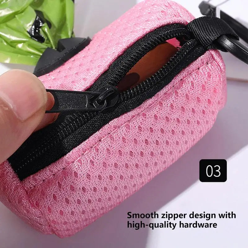 dog Poop Bag Dispenser Mesh Fabric Leash Attachment Pet Waste Bag Holder Outdoor Puppy Cat Pick Up Organizer Pets Supplies