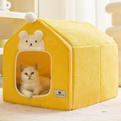 Foldable Dog House Kennel Bed Mat For Small Medium Dogs Cats Winter Warm Cat Bed Nest Pet Products Basket Pets Puppy Cave Sofa