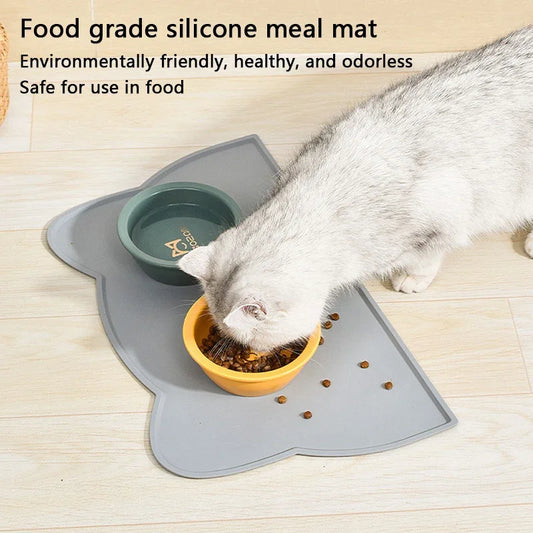 Pet Silicone Food Mat Bowl Pad Leak-Proof Non-Slip Feeding Mats Cushion for Cats Dogs Pet Items