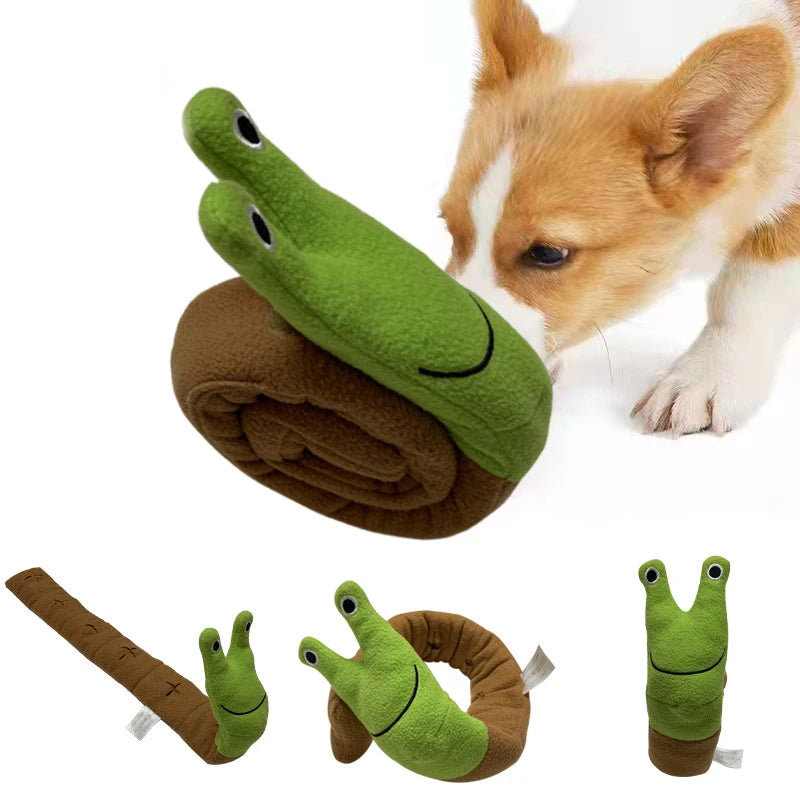 Dog Squeak Toys Pet Sniffing Plush Snails Toys Tibetan Food  Puzzle Dog Toys Interactive Cat Dog Puzzle Toy Feeder Wholsale For