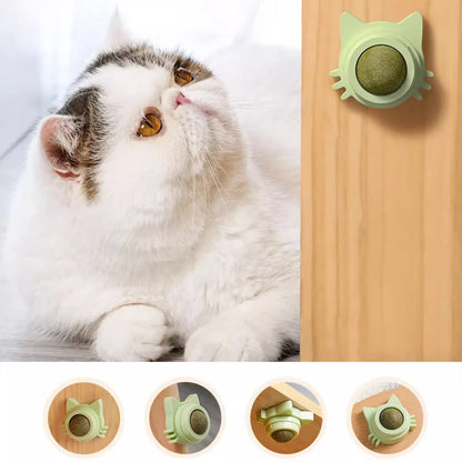 Catnip Wall Ball Cat Toys Pet Toys for Cats Clean Mouth Promote Digestion Kitten Candy Licking Snacks Mint Ball Cat Accessories