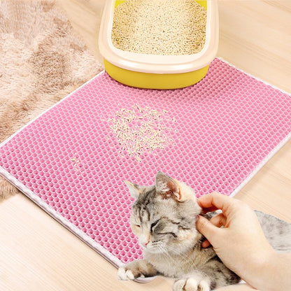 Pet Cat Litter Mat Toilet Waterproof Double Layer Cat Sand Litter Mat EVA Foldable Pet Carpet Bed Pads For Cats Pet Supplies