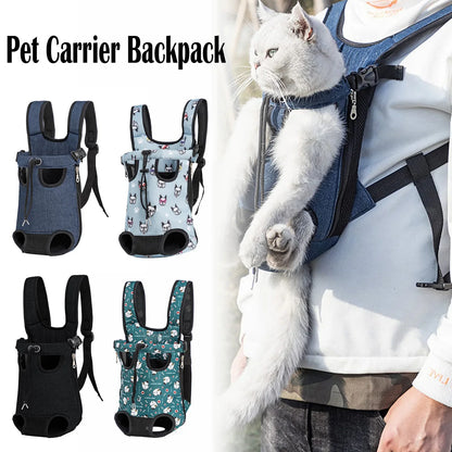 Pet Dog Carrier Backpack Double Shoulder Portable Bag Outdoor Travel Camping Hiking Chest Strap Bag