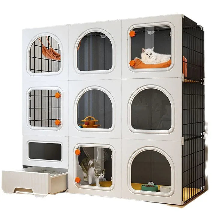 Transparent Cat Cages Home Indoor Multi-storey Pet Villa Litter One Super Large Space   Cage House Pet Product E