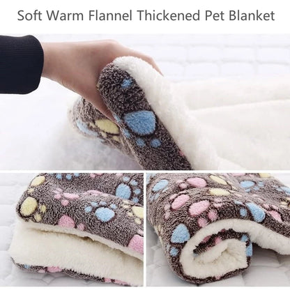 Soft Warm Flannel Thickened Pet Blanket Cat Litter Puppy Sleep Mat Washable Lovely Mattress Cushion for Small Large Dogs Dog Bed