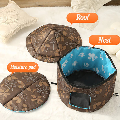 Outdoor Pet Dog House Foldable Bed Soft Winter Camouflage Waterproof Rainproof Cat Kennel House Pet Shelter