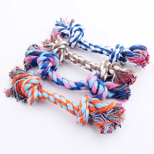 1 pcs New Random Pet puppy chew toy cotton knot rope molar toy durable hemp rope knot dog toy pet Teeth Cleaning Supplies