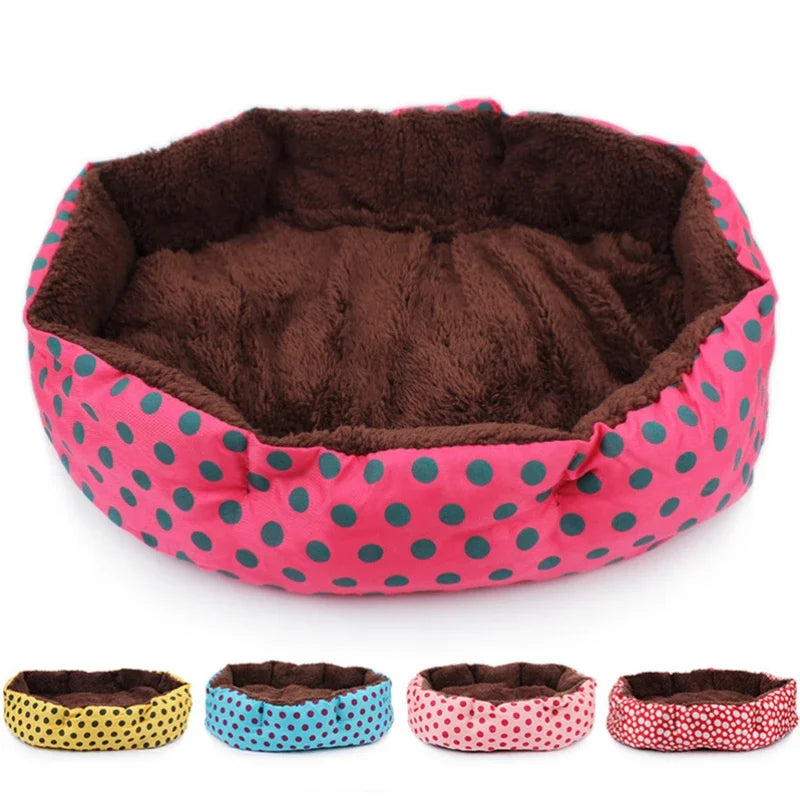 Pet Bed Warm Winter Dog Cat Bed Soft Wool Point Design Pet Nest With Removable Mats Octagonal Shape Kennel Cat Dog Sofa Bed