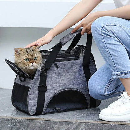 Soft-sided Dog Carriers Portable Pet Bag Pink Carrier Bags Blue Cat Carrier Outgoing Travel Breathable Pets Handbag