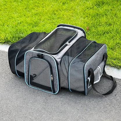 Cat Bag Foldable and Expandable Pet Bag Going Out Portable Car Pet Handbag Breathable Outdoor Cat Backpack