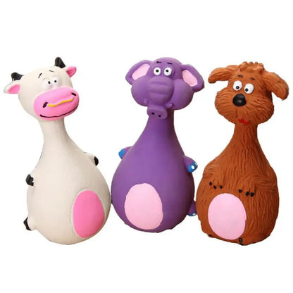 Latex Dog Toys Sound Squeaky Elephant/Cow Animal Chew Pet Rubber Vocal Toys For Small Large Dogs Bite Resistant Interactive Toys