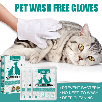 2/6pcs Pet Disposable Cleaning Gloves Wash Free Cats Dogs SPA Bath Supplies Massage Non Woven Fabric No Rinse Eye Wipe Gloves