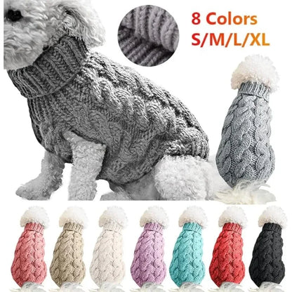 Pet Clothing New Autumn and Winter Warm Pet Turtleneck Sweater Coat Soft Casual Puppy Clothes Woolly T-Shirt Pet Supplies 2023