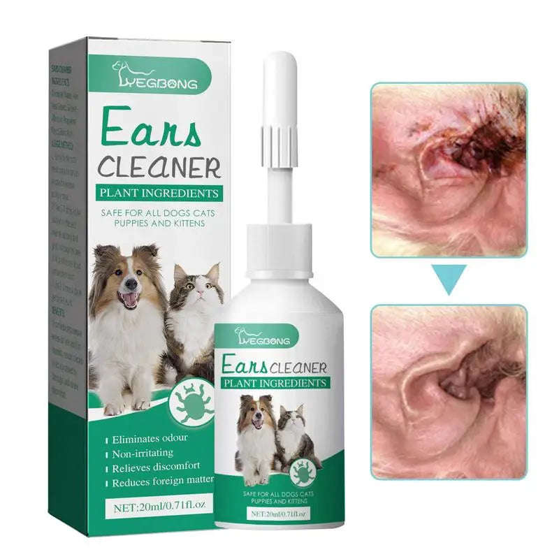 20ml Universal pet Ear Cleaner for Cat Dog Efficient Cleaning Natural Solution Removes Ear Mites Scientific Formula Pet Supplies