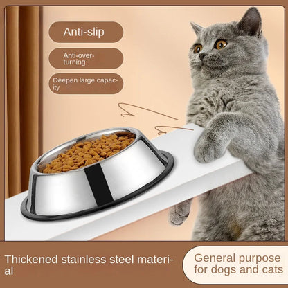 Stainless Steel Dog Bowl Anti-Gulping Slow Feeder Safe Washable Pet Food Water Bowl Dog Feeders