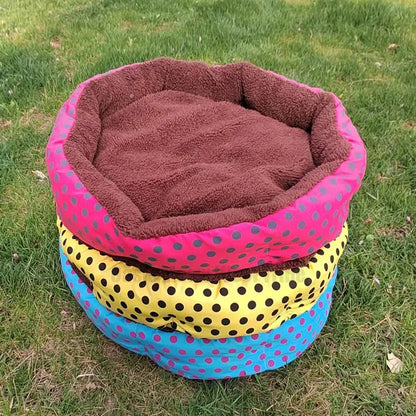 Pet Bed Warm Winter Dog Cat Bed Soft Wool Point Design Pet Nest With Removable Mats Octagonal Shape Kennel Cat Dog Sofa Bed