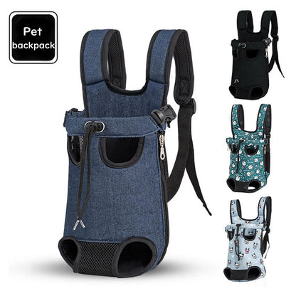 Pet Dog Carrier Backpack Double Shoulder Portable Bag Outdoor Travel Camping Hiking Chest Strap Bag