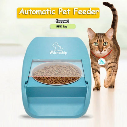 RFID Smart Cat Feeders With Bowl 1L Time setting Microchip Pet Feeder With Tag RFID Prevent Food Stealing in Multi Pets Home