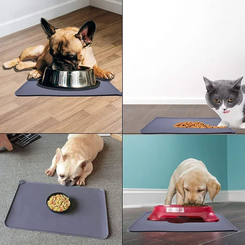 Silicone Waterproof Pet Mat For Dog Cat Pet Food Pad Pet Bowl Drinking Mat Dog Feeding Placemat Portable Outdoor Feeding