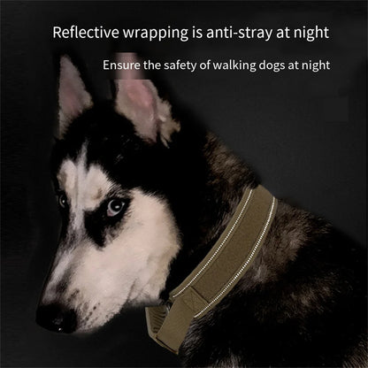 Tactical Police Dog Collar Military Solid Dog Collars Nylon Dog Collar For Small Medium Large Walking Training Pet Accessories