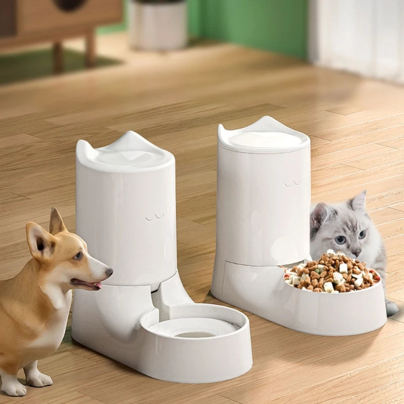 Pet Feeder Water Food Dispenser Automatic for Dogs Cats Re-fill Self Feeding for Small Medium Large Pets B03E