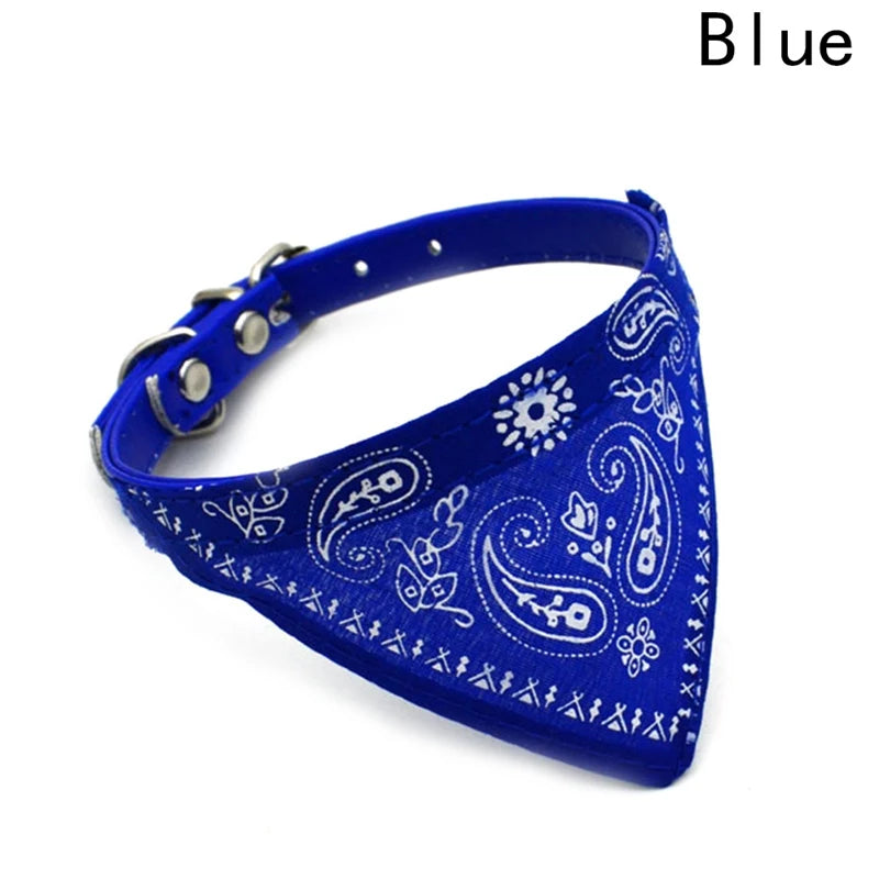 Adjustable Hip-hop Style Dog Cat Bandana Scarf Collar Pet Neckerchief Waterproof Saliva Towel Cotton Triangle Towel Dog Decor