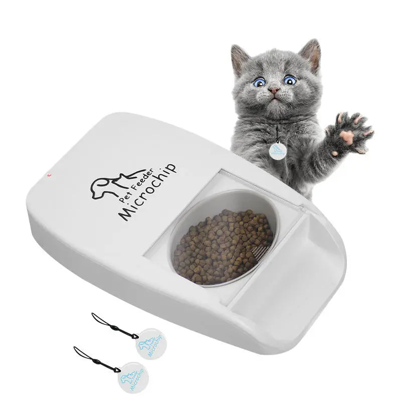 RFID Smart Cat Feeders With Bowl 1L Time setting Microchip Pet Feeder With Tag RFID Prevent Food Stealing in Multi Pets Home