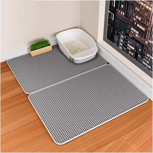 Cat Dog Litter Mat Double Layer Pet Non Slip big Pet Litter Box Filter MatWear Resistant Waterproof Cat Litter Mat Pet