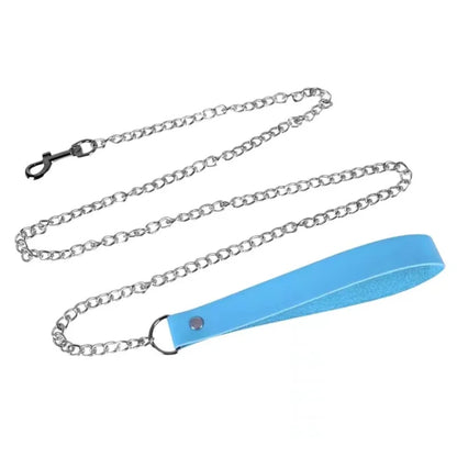 Leather Dog Leash Metal Alloy Pet Dog Leash Leash with 360° Rotatable Hook and Loop Can Be Twisted To Prevent Loss of Dog Leash