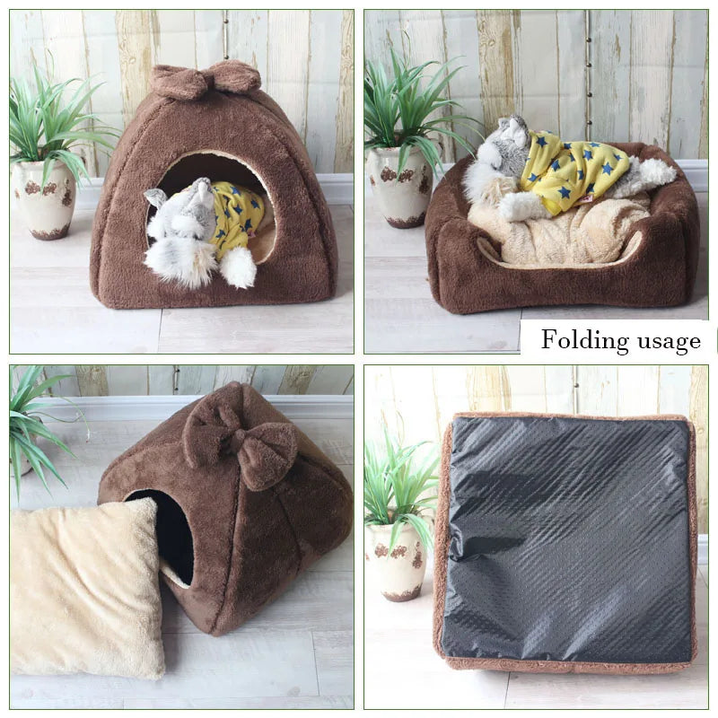 Pet Cat House Sofa Bed Dog Kennel Winter Warm Sleeping for Puppy Dog Cat Supplies Cut Cats Mats