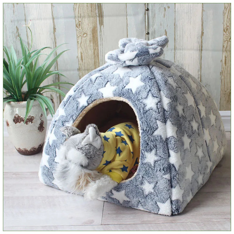 Pet Cat House Sofa Bed Dog Kennel Winter Warm Sleeping for Puppy Dog Cat Supplies Cut Cats Mats