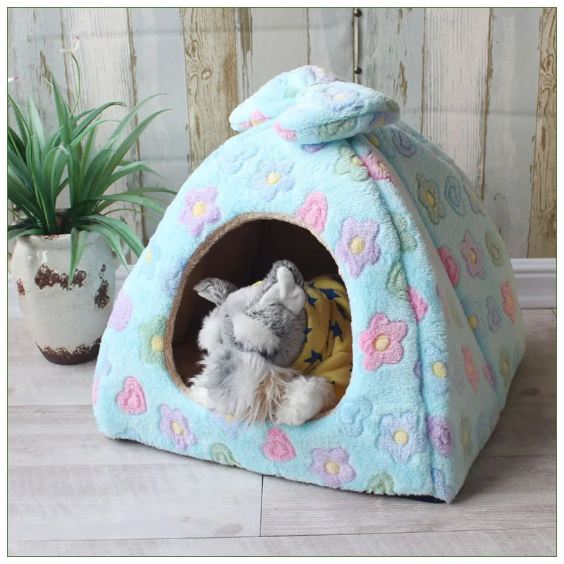 Pet Cat House Sofa Bed Dog Kennel Winter Warm Sleeping for Puppy Dog Cat Supplies Cut Cats Mats